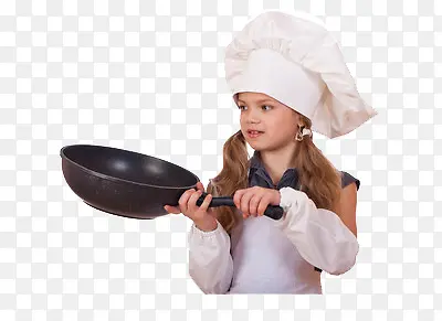 正在学厨艺的女孩