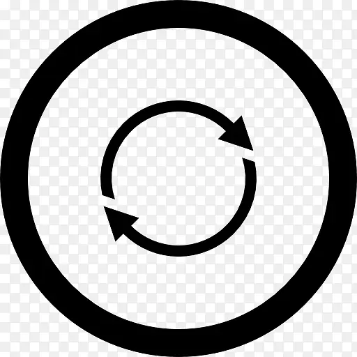 箭头循环的圆形按钮图标