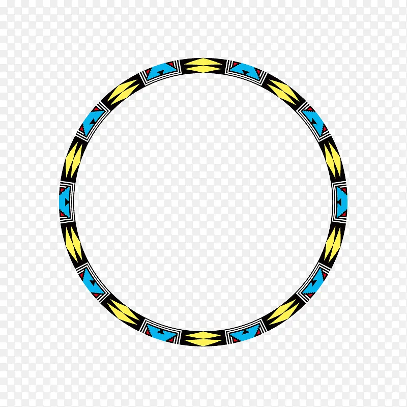 蓝色花纹圆环