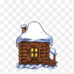 圣诞节剪影矢量标签 雪房子