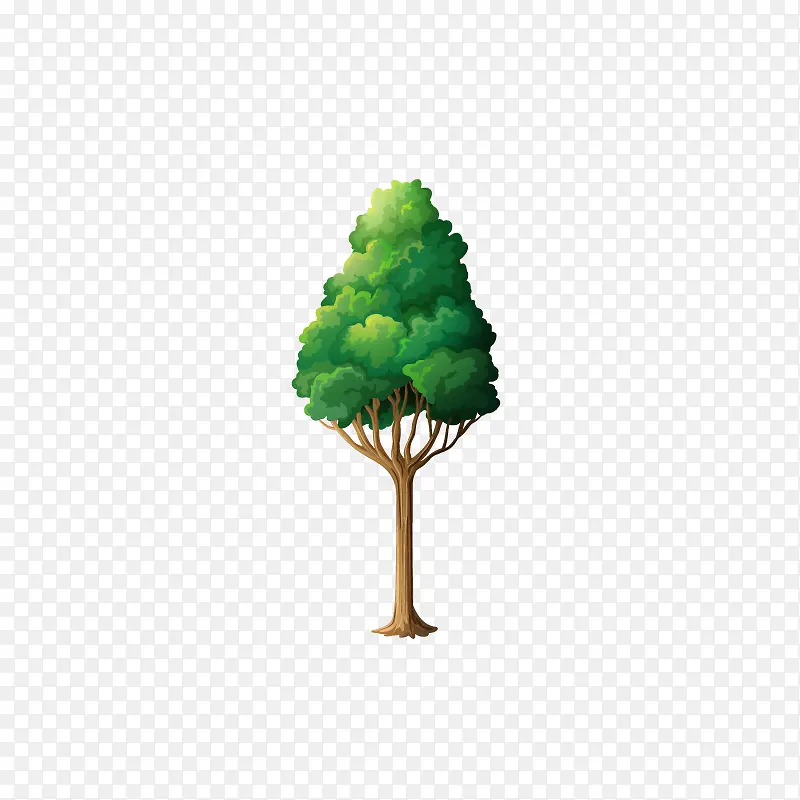 绿色环保卡通小树