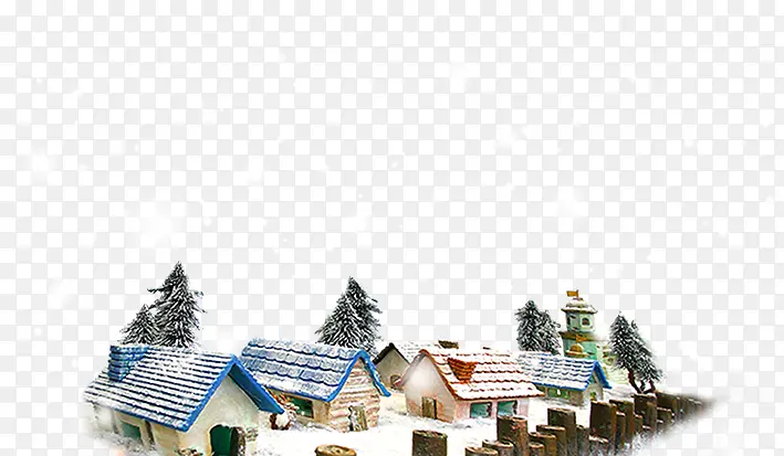 冬季雪天村庄