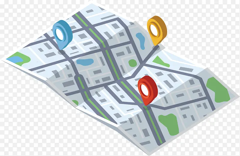 城市旅游折纸地图