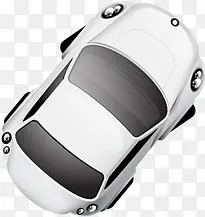 创意扁平模型渲染白色的汽车