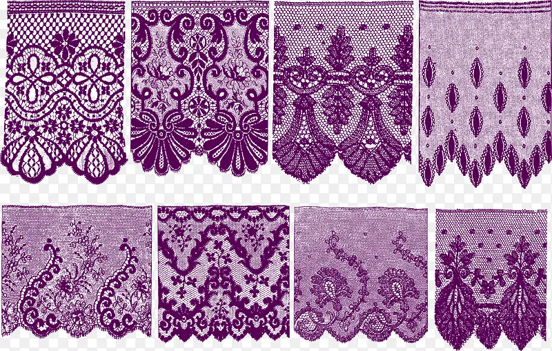 紫色蕾丝中式花边