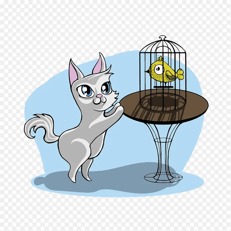 猫和鸟PNG图片素材下载_图片编号yglvznnl-免抠素材网