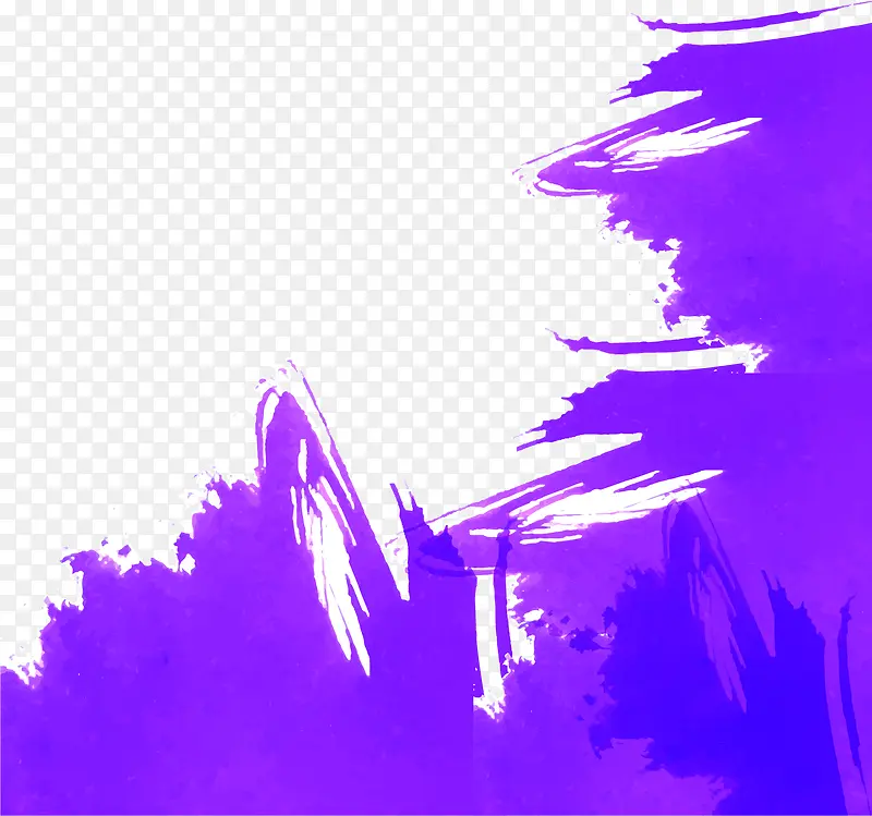 紫色涂鸦水彩边框