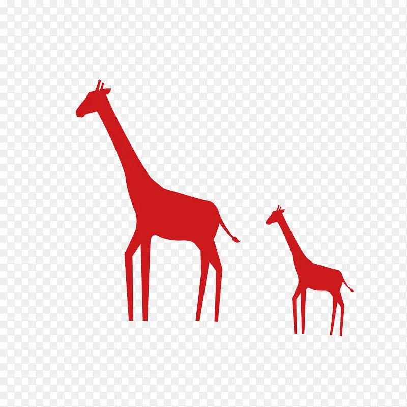 红色的长颈鹿形状