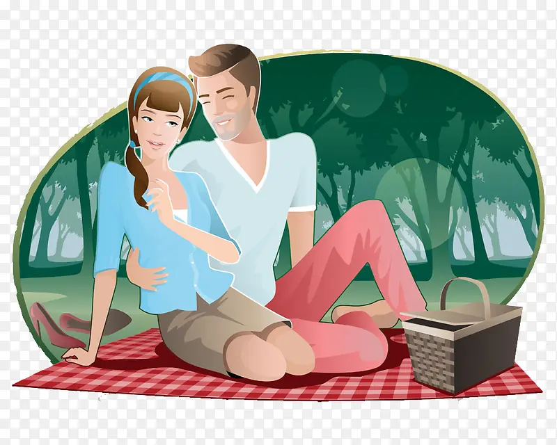 野餐的情侣