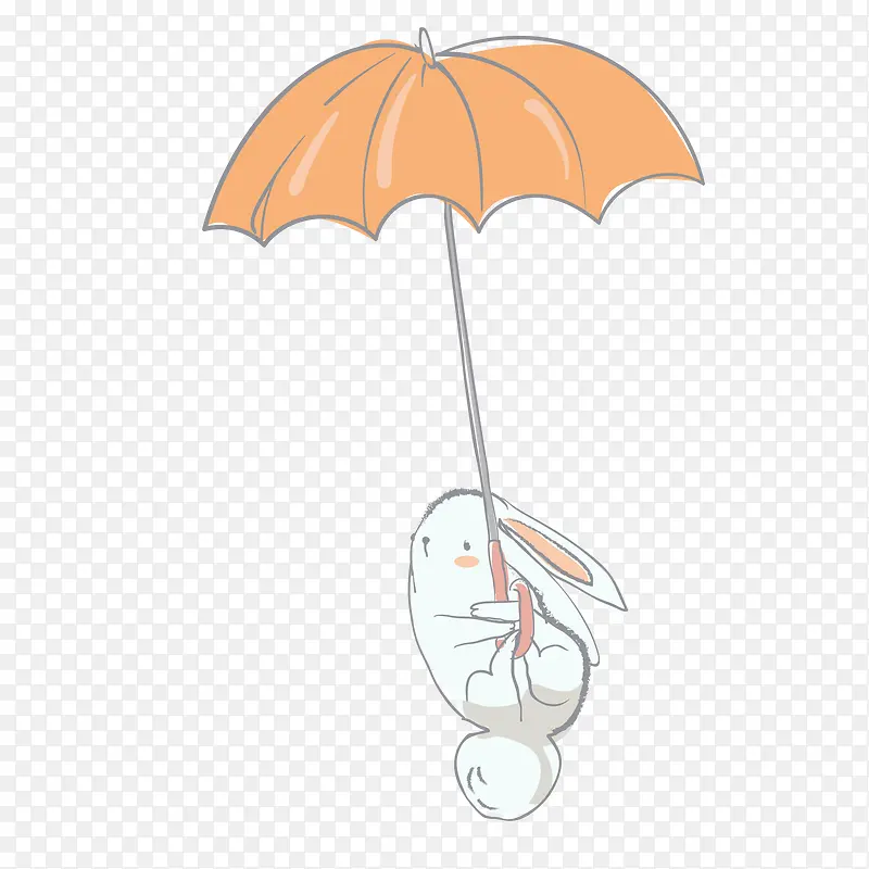 卡通撑伞的小兔子设计