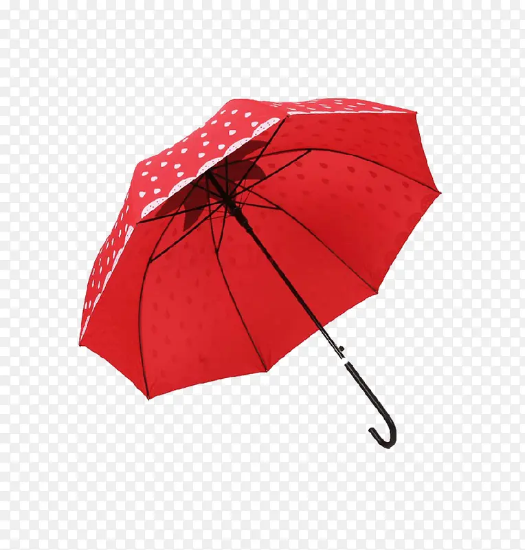 红色波点雨伞