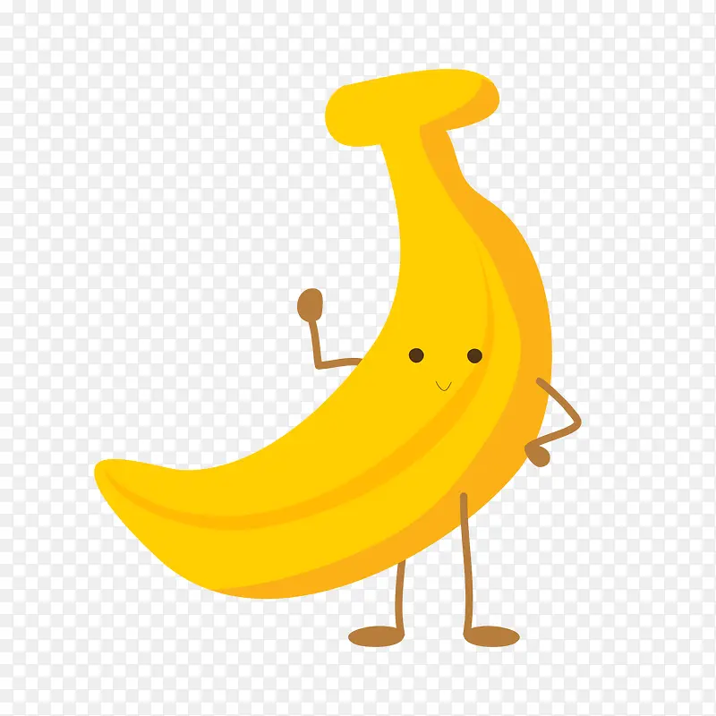 黄色圆弧香蕉美食元素