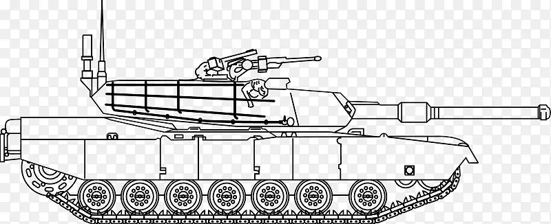 手绘的卡通黑色坦克