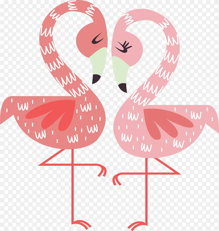 粉红浪漫火烈鸟情侣