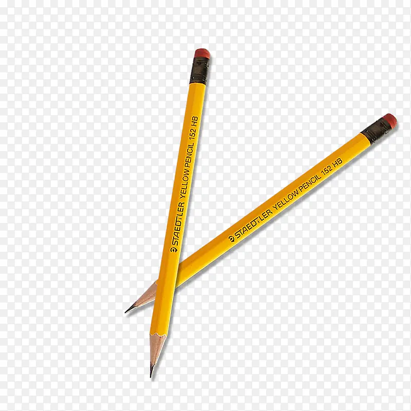 两根黄色的铅笔学习用品