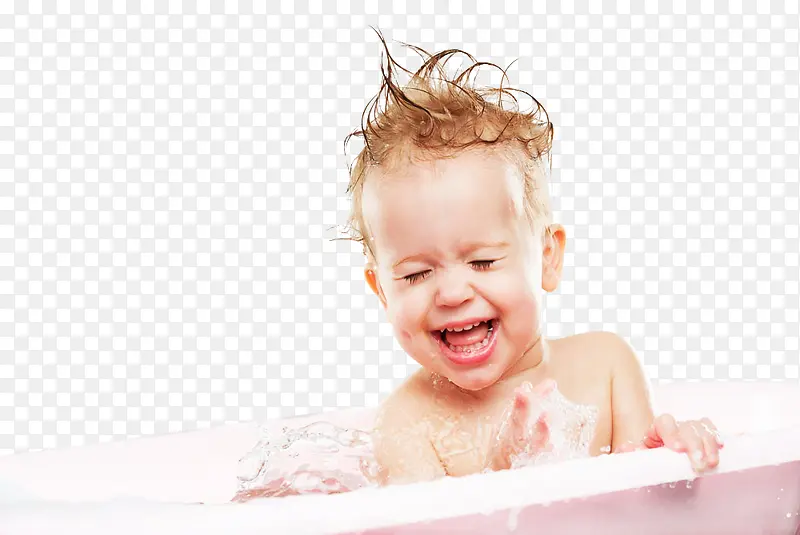 高清摄影玩水洗澡的小宝宝