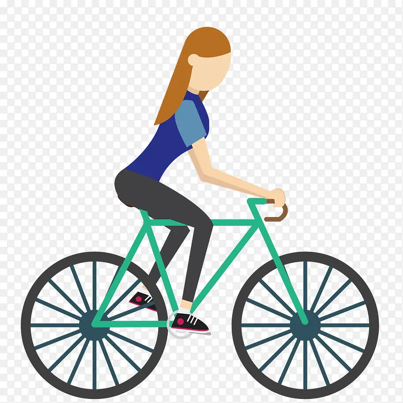 骑着自行车的女孩