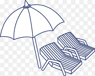 夏日元素座椅遮阳伞卡通