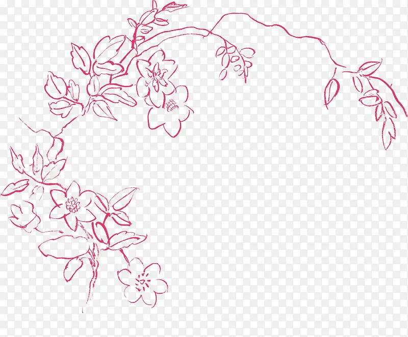 线描花卉花卉设计素材