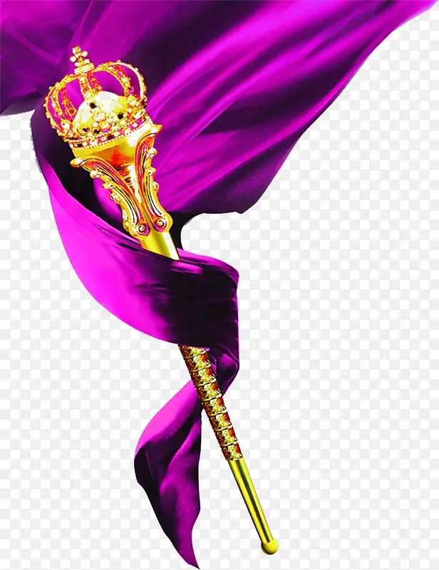 紫色丝带权杖装饰