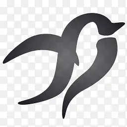 黑色的燕子标志图标