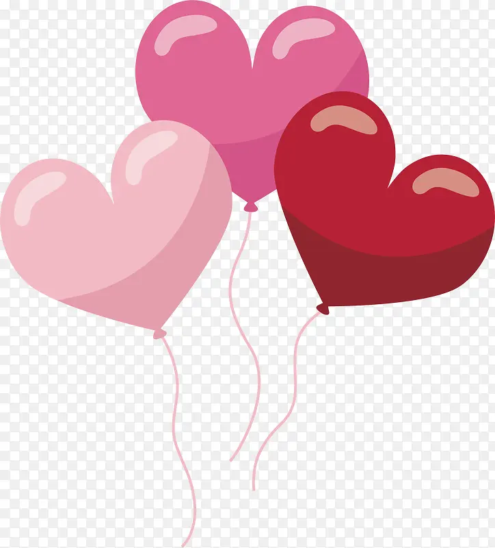 浪漫粉红爱心气球