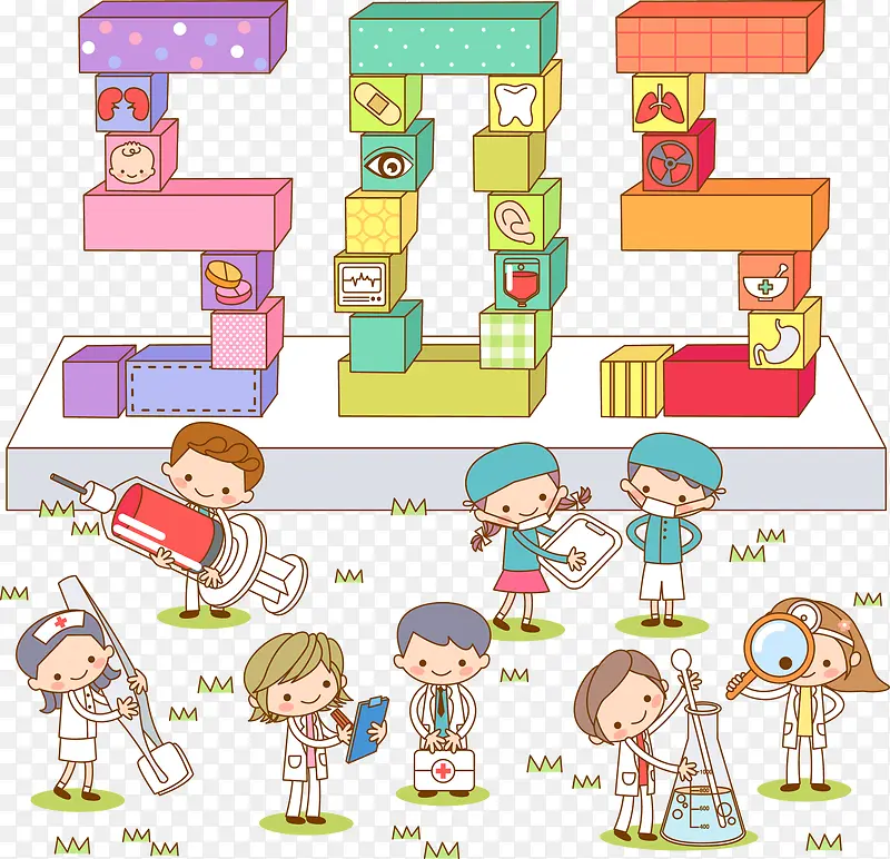 可爱小孩矢量图
