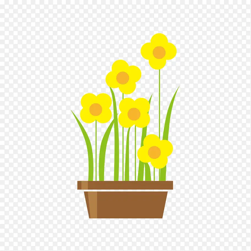一盆黄色的花