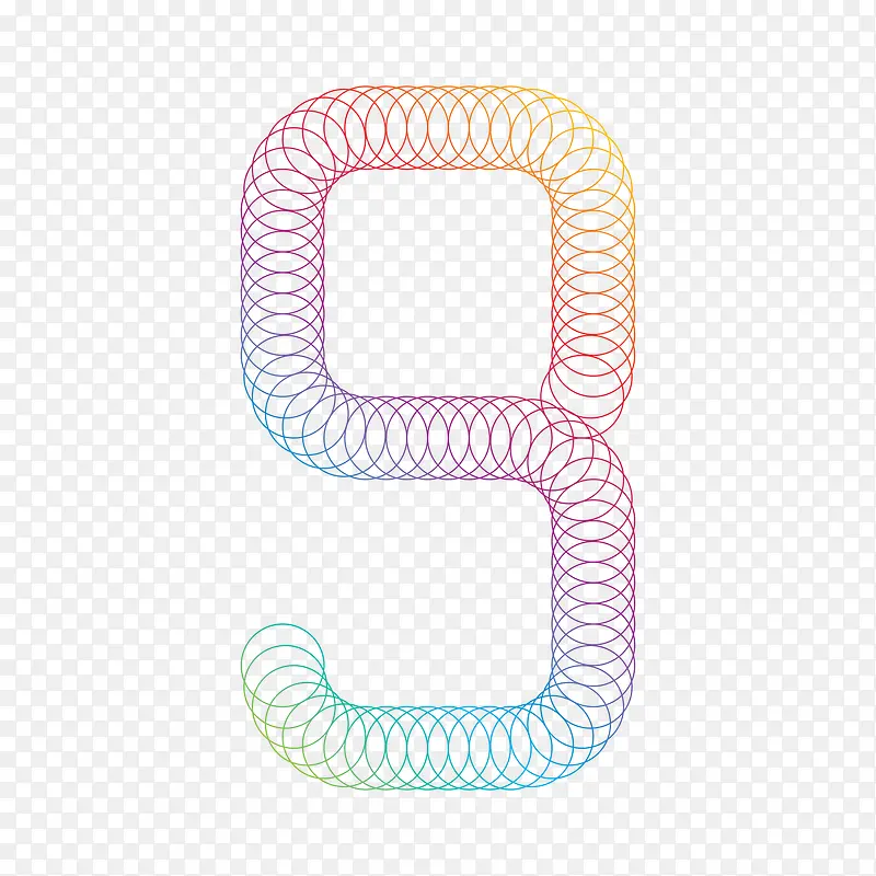 创意圆圈渐变数字9