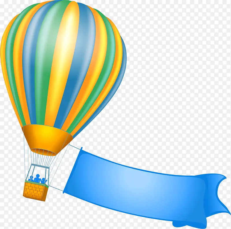 热气球标题横幅标签装饰