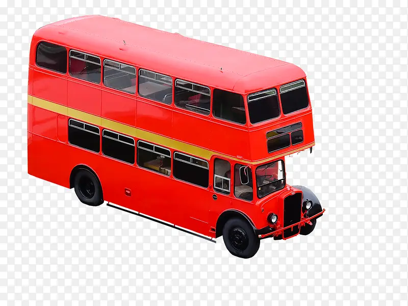 红色双层巴士车实物图