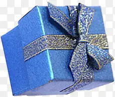 蓝色的礼盒蓝色点状的蝴蝶结