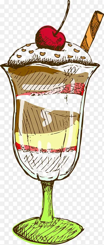 美味的冰淇淋杯