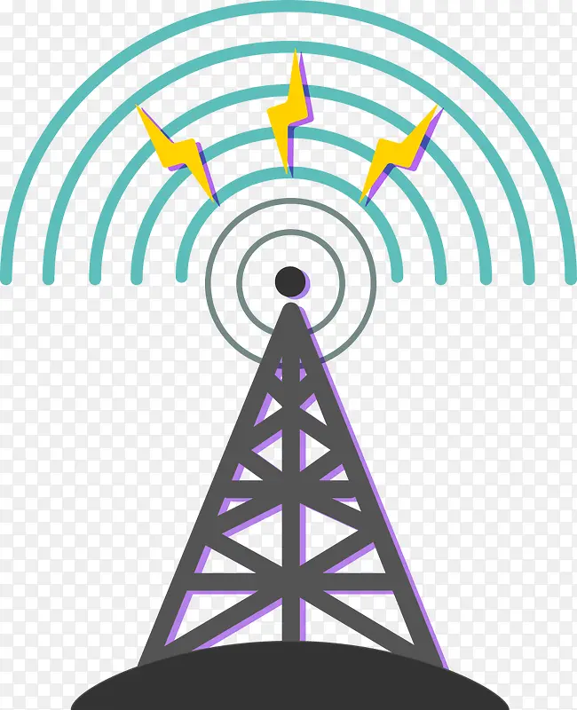 矢量手绘电塔信号塔