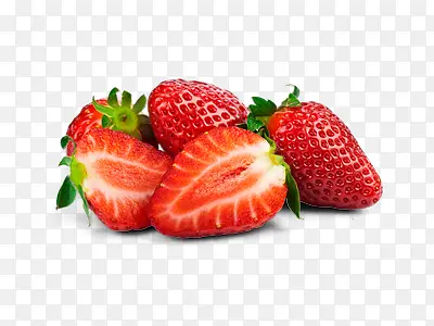 红色切开的草莓