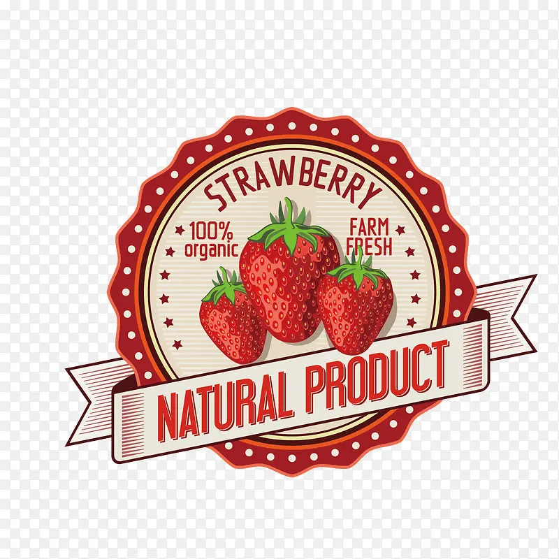 草莓水果标签
