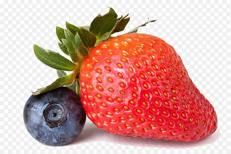 新鲜的草莓和蓝莓