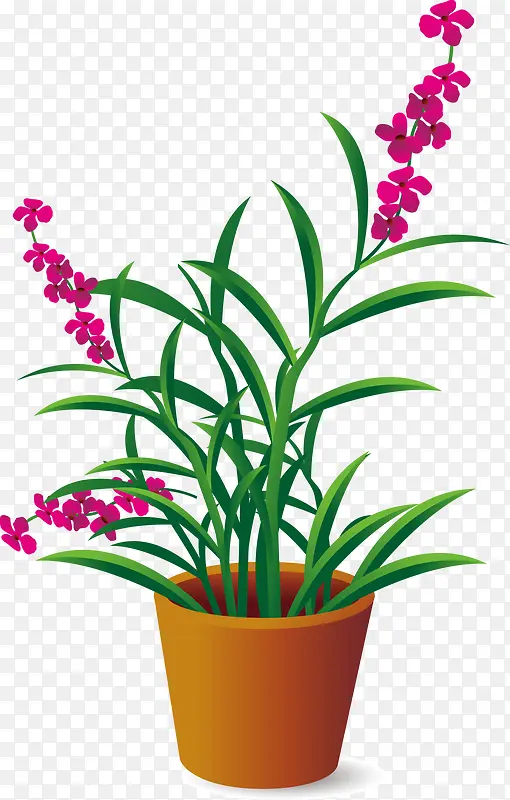 矢量绿色盆栽花卉植物