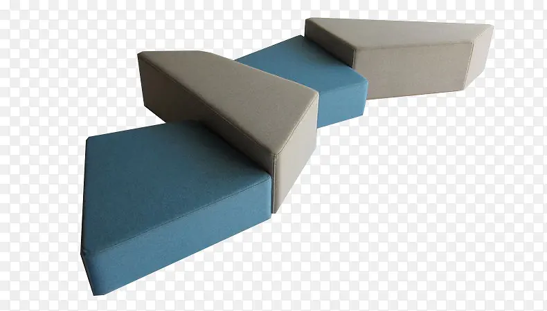 蓝灰色块拼接装饰沙发