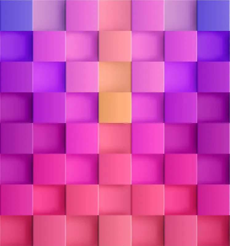 紫色炫丽方形组合卡通