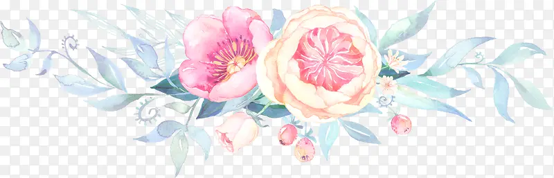 粉色水彩的花朵