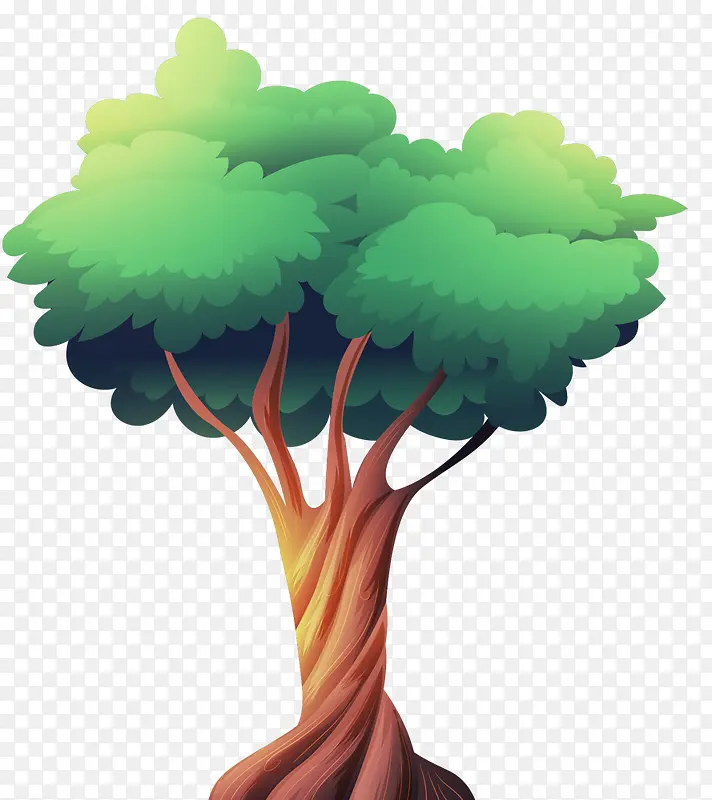 植树节卡通绿色树木