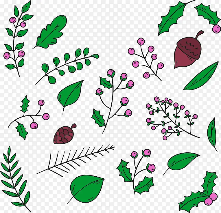 绿色清新植物边框纹理