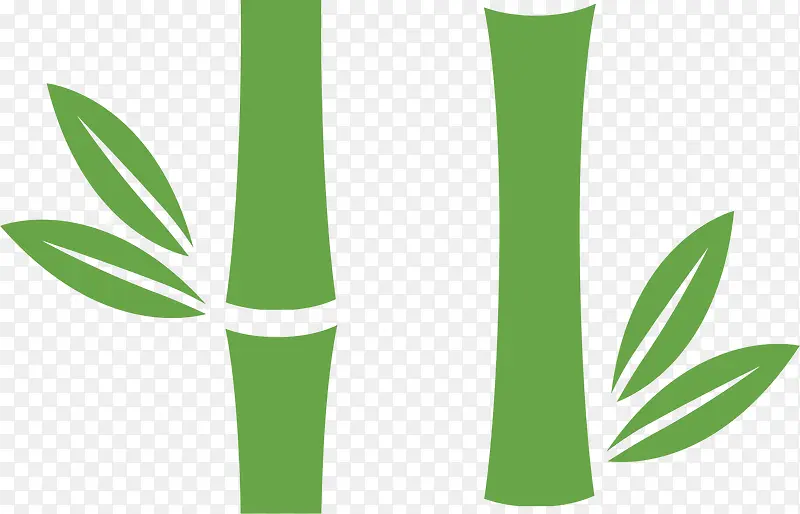 竹叶矢量卡通绿色