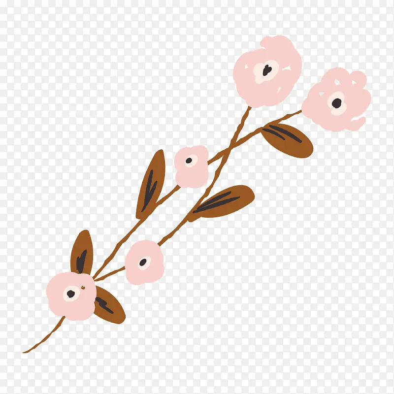粉色手绘花朵