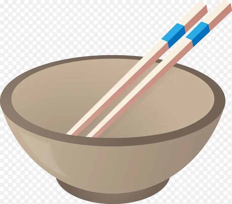 矢量手绘碗筷