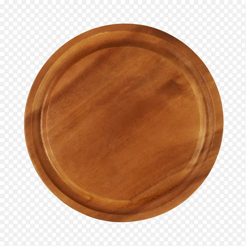棕色木质纹理木圆盘实物