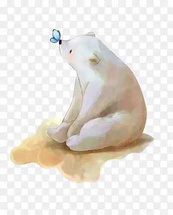 可爱白熊蝴蝶图案