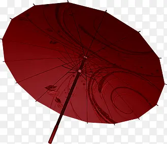 红色花纹打伞