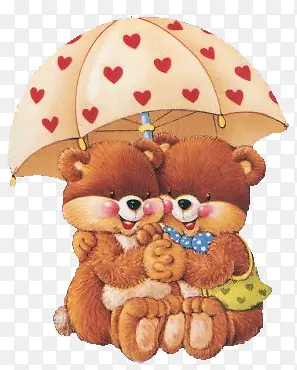 卡通小熊情侣花伞